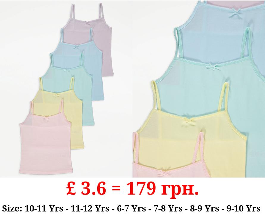 Pastel Cami Vests 5 Pack