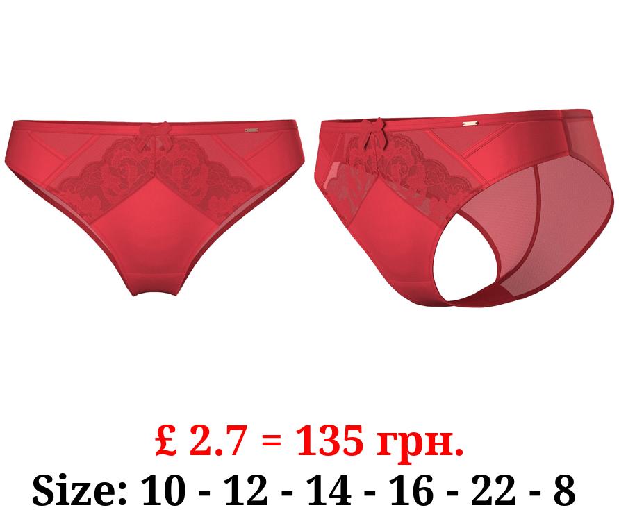 Entice Red Rose Embroidered Brazilian Knickers