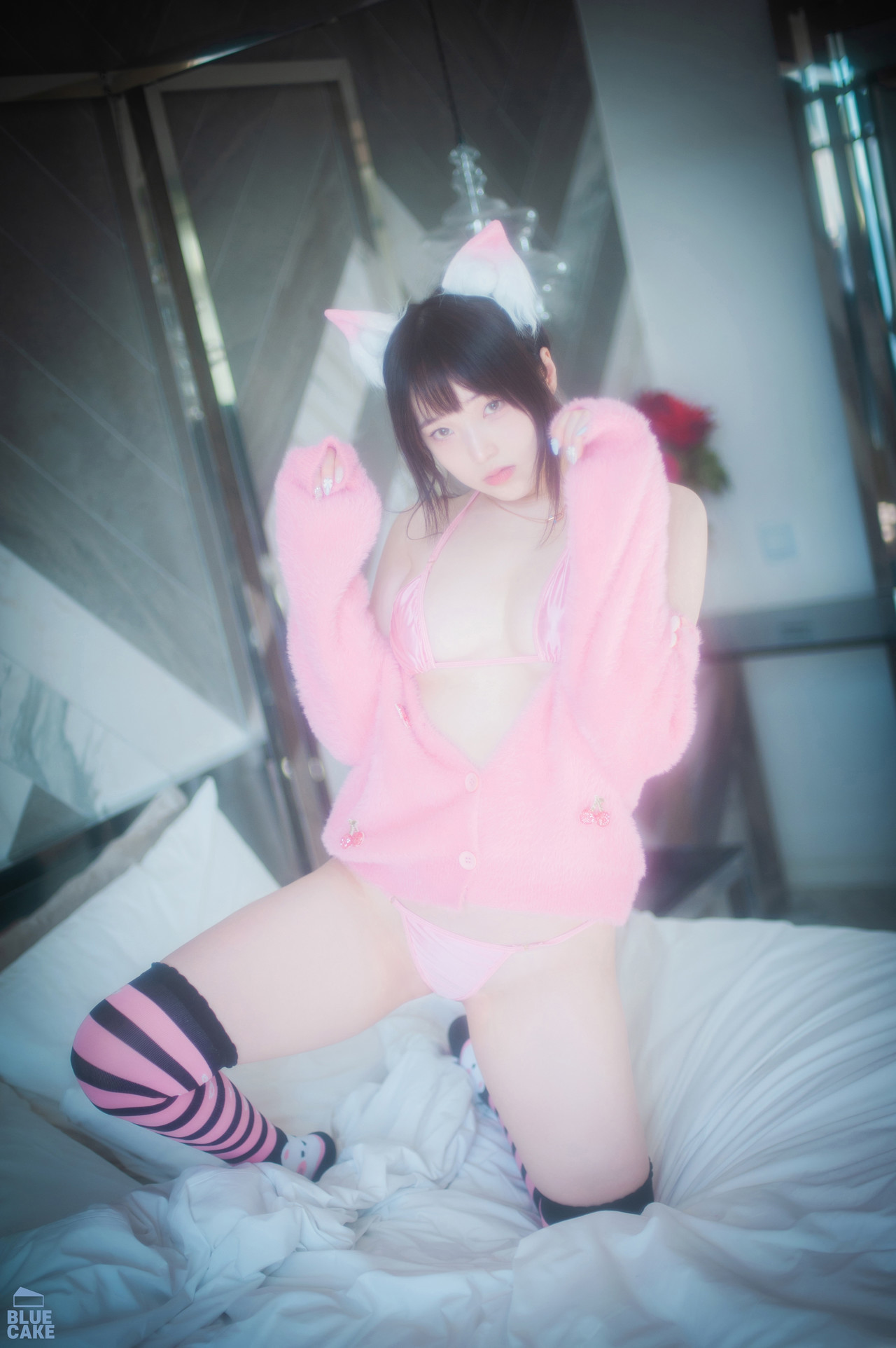 Bambi 밤비, [BLUECAKE] Naughty Cats Pink & Mint RED Set.01 37