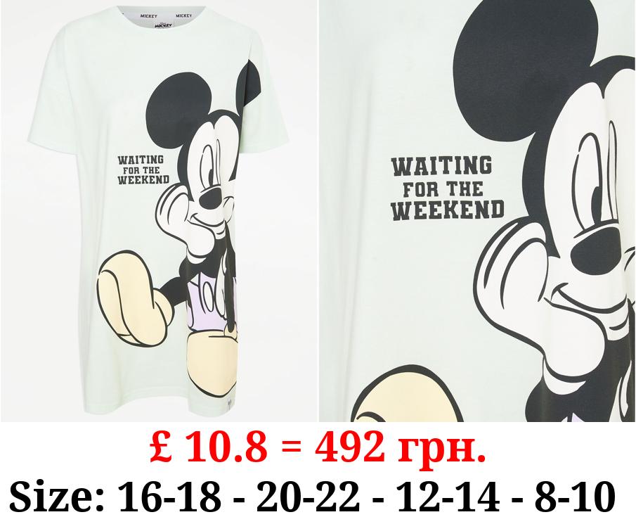Disney Mickey Mouse Weekend Slogan Print Nightdress
