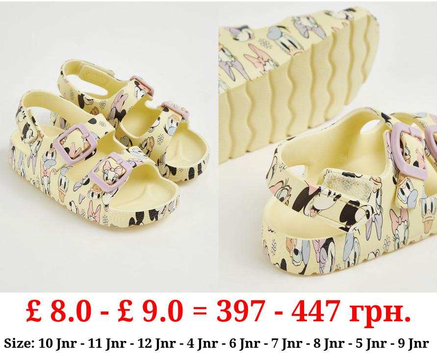 Disney Minnie Mouse Yellow Double Strap Sandals