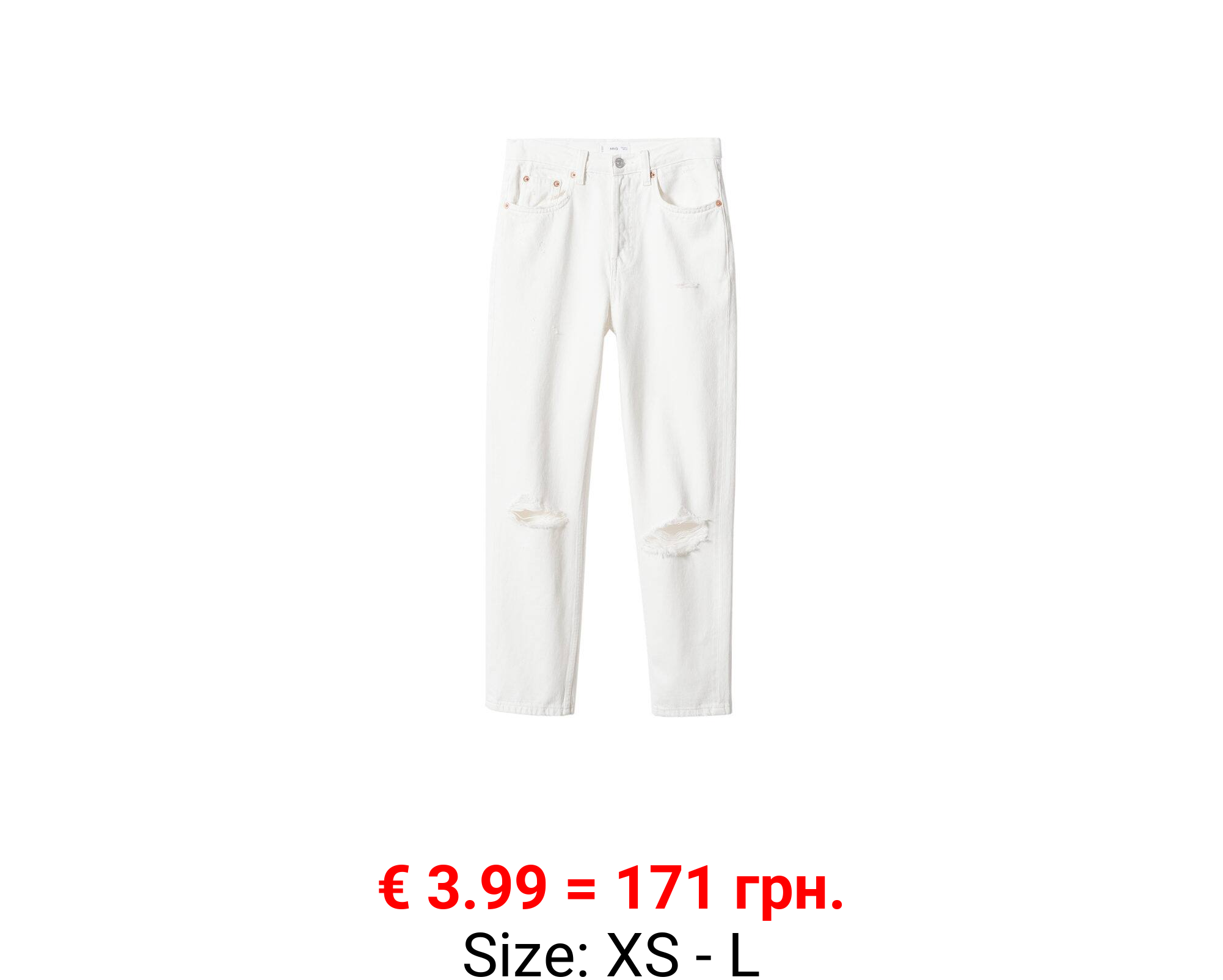 Jeans mom fit rotos decorativos