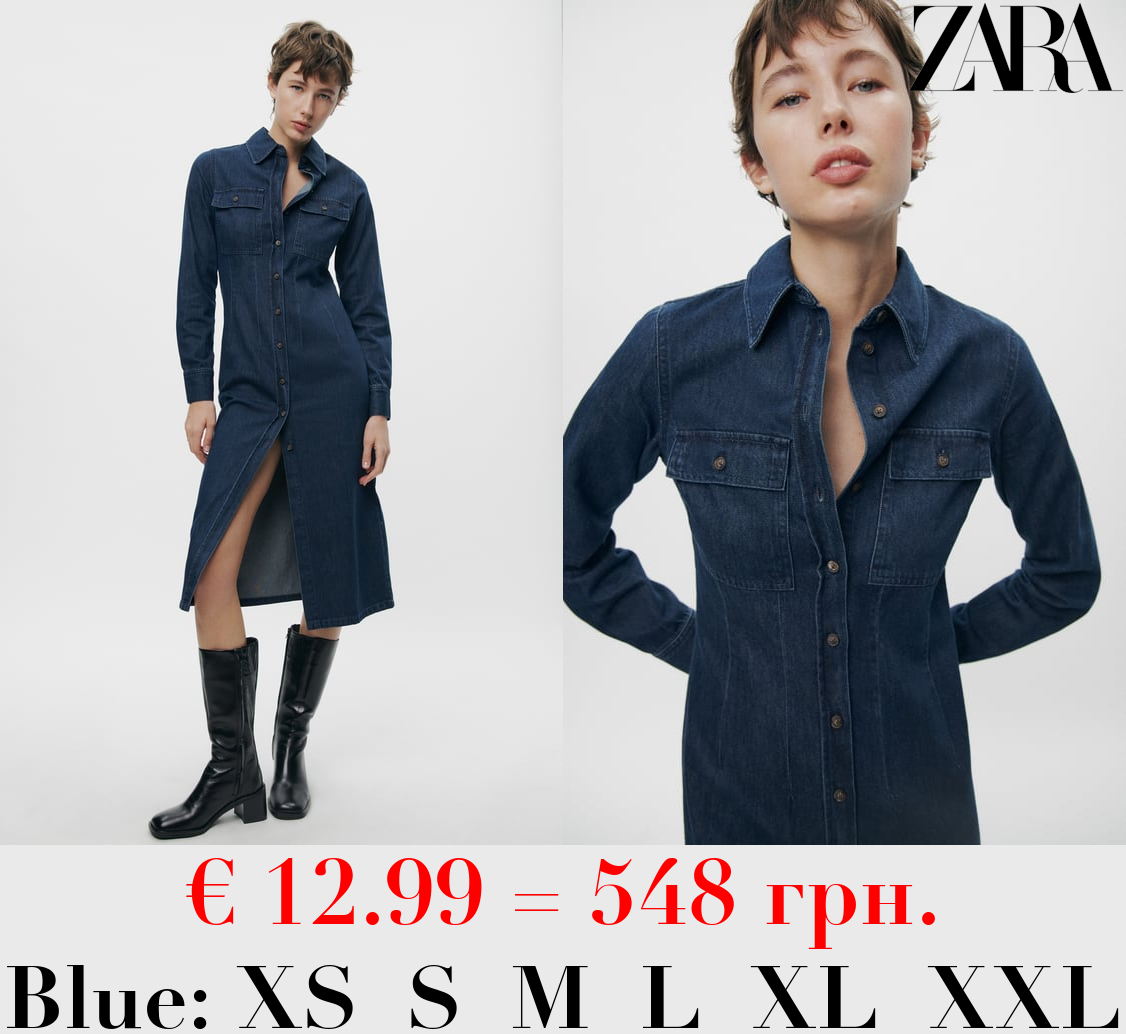 ZW COLLECTION DENIM SHIRT DRESS