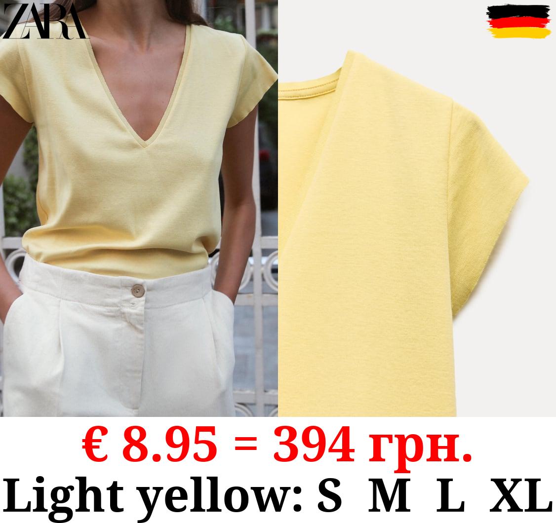 V-NECK COTTON T-SHIRT