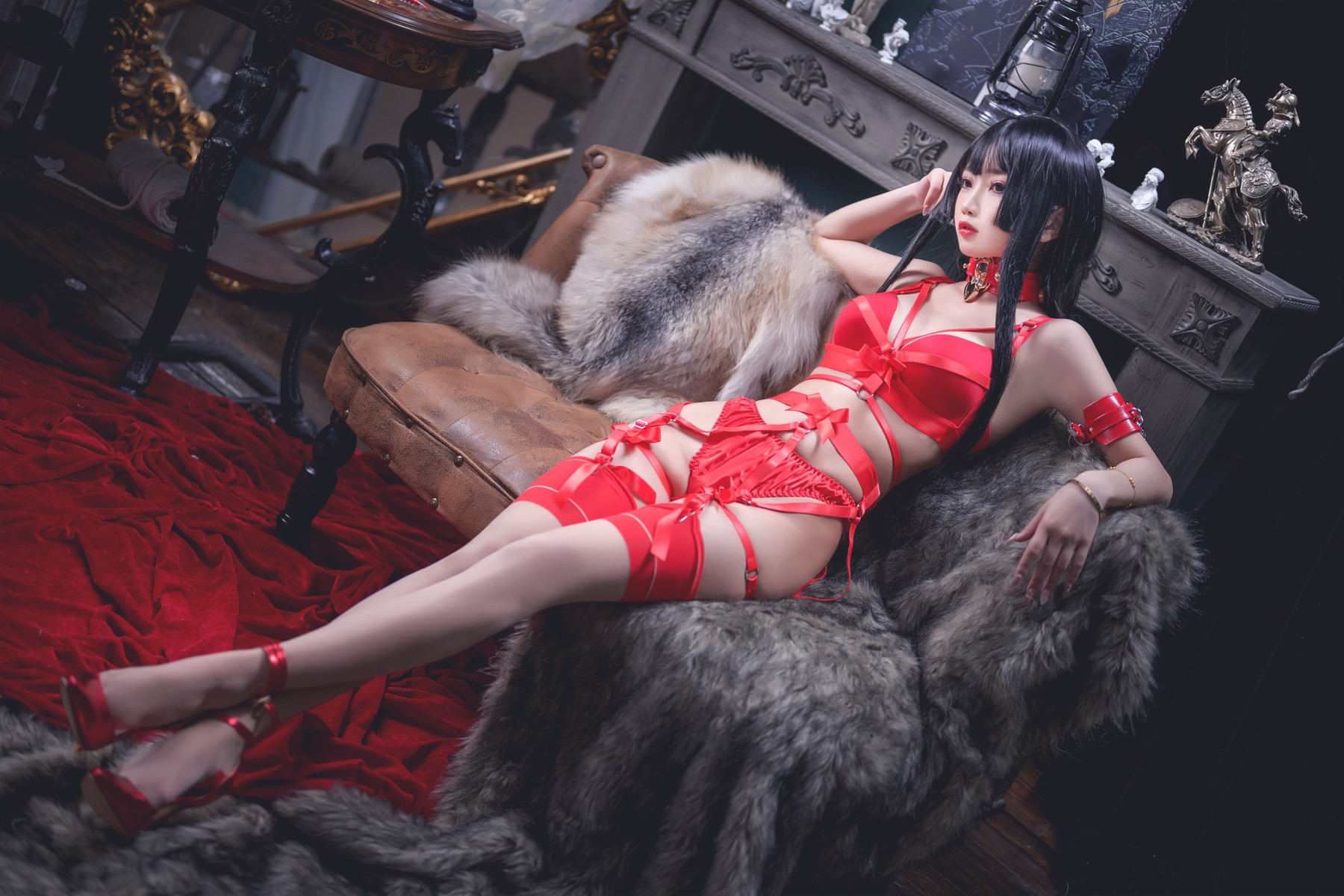 鬼畜瑶在不在 Cosplay 红色束缚 4