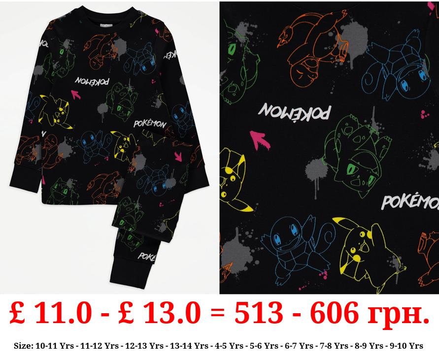 Pokémon Black Neon Long Sleeve Pyjamas