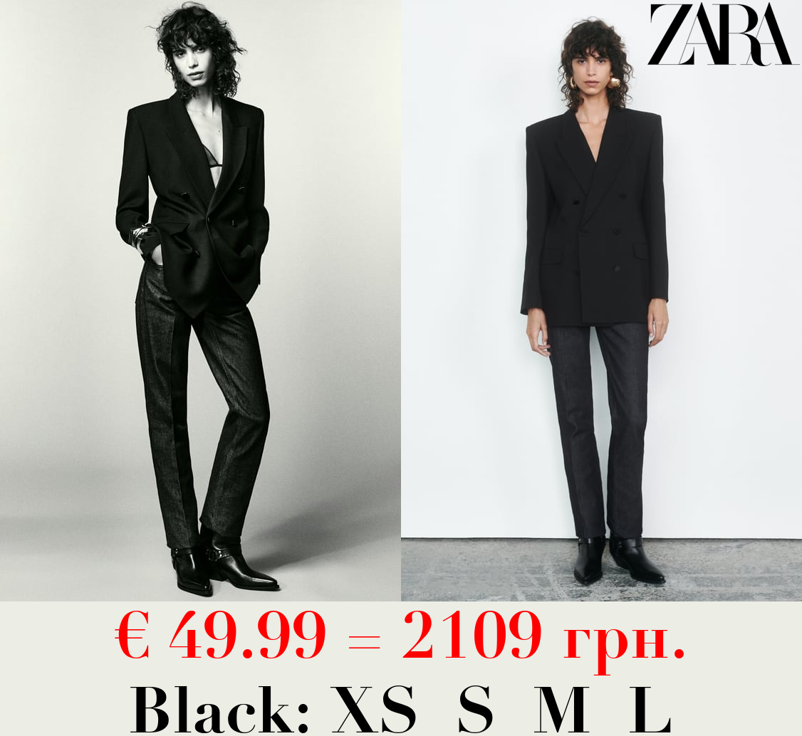 ZW COLLECTION STRAIGHT FIT DOUBLE-BREASTED BLAZER
