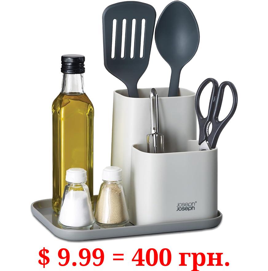 Joseph Joseph Duo Kitchen Counter Organizer, Kitchen and Storage Organisation for Gadgets, Utensils and Condiments, Grey