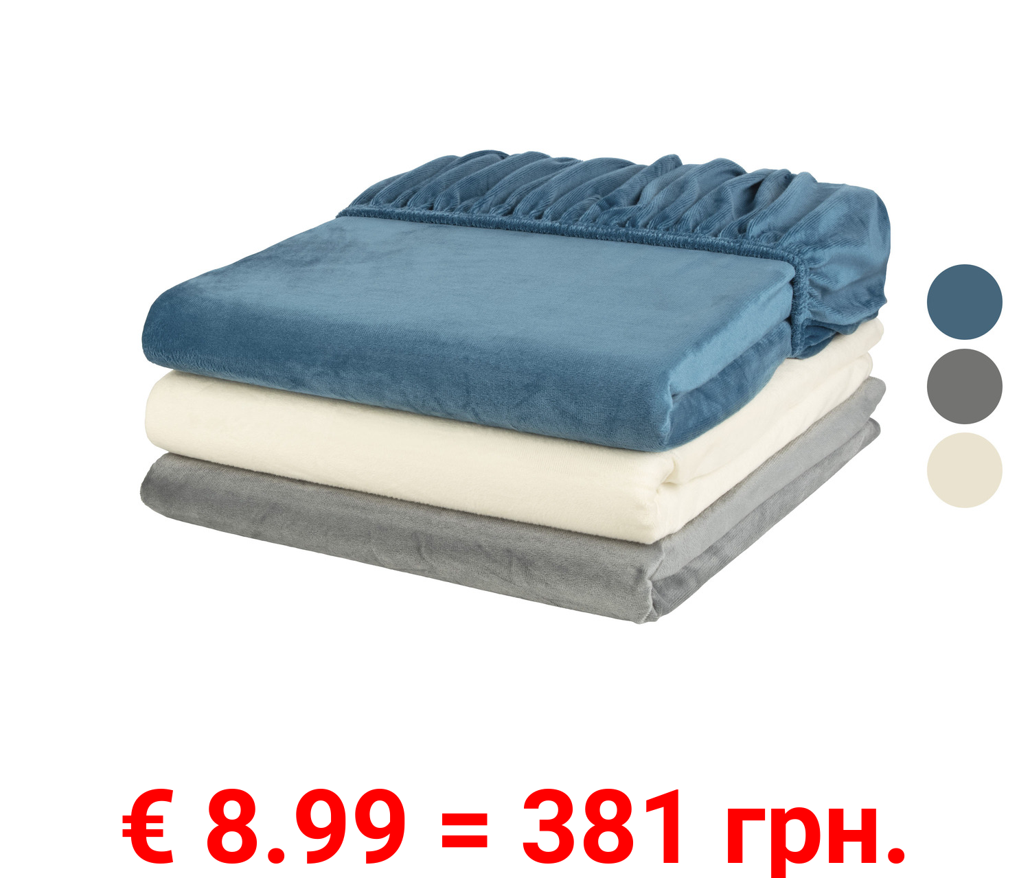 LIVARNO home Plüsch-Spannbettlaken, 90-100 x 200 cm