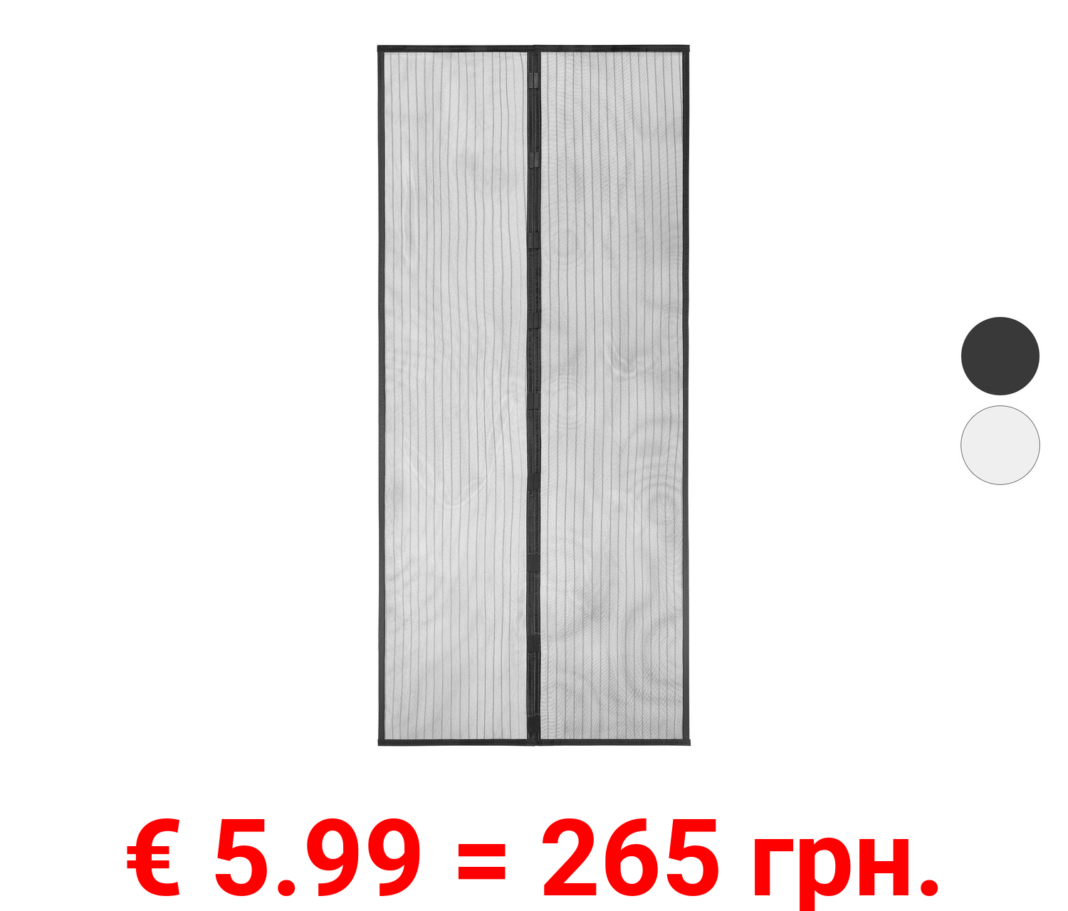LIVARNO home Tür-Fliegengitter, 100 x 220 cm, Netz mit Magnetverschluss