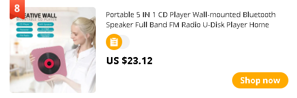 Portable 5 IN 1 CD Player Wall-mounted Bluetooth Speaker Full Band FM Radio U-Disk Player Home Boomb With Remote Control

