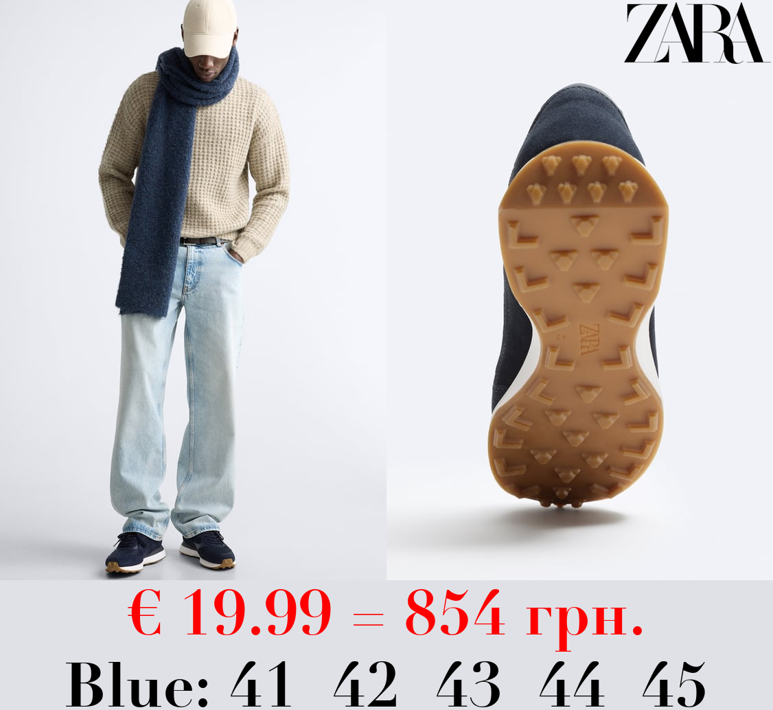 RETRO LEATHER RUNNING SNEAKERS