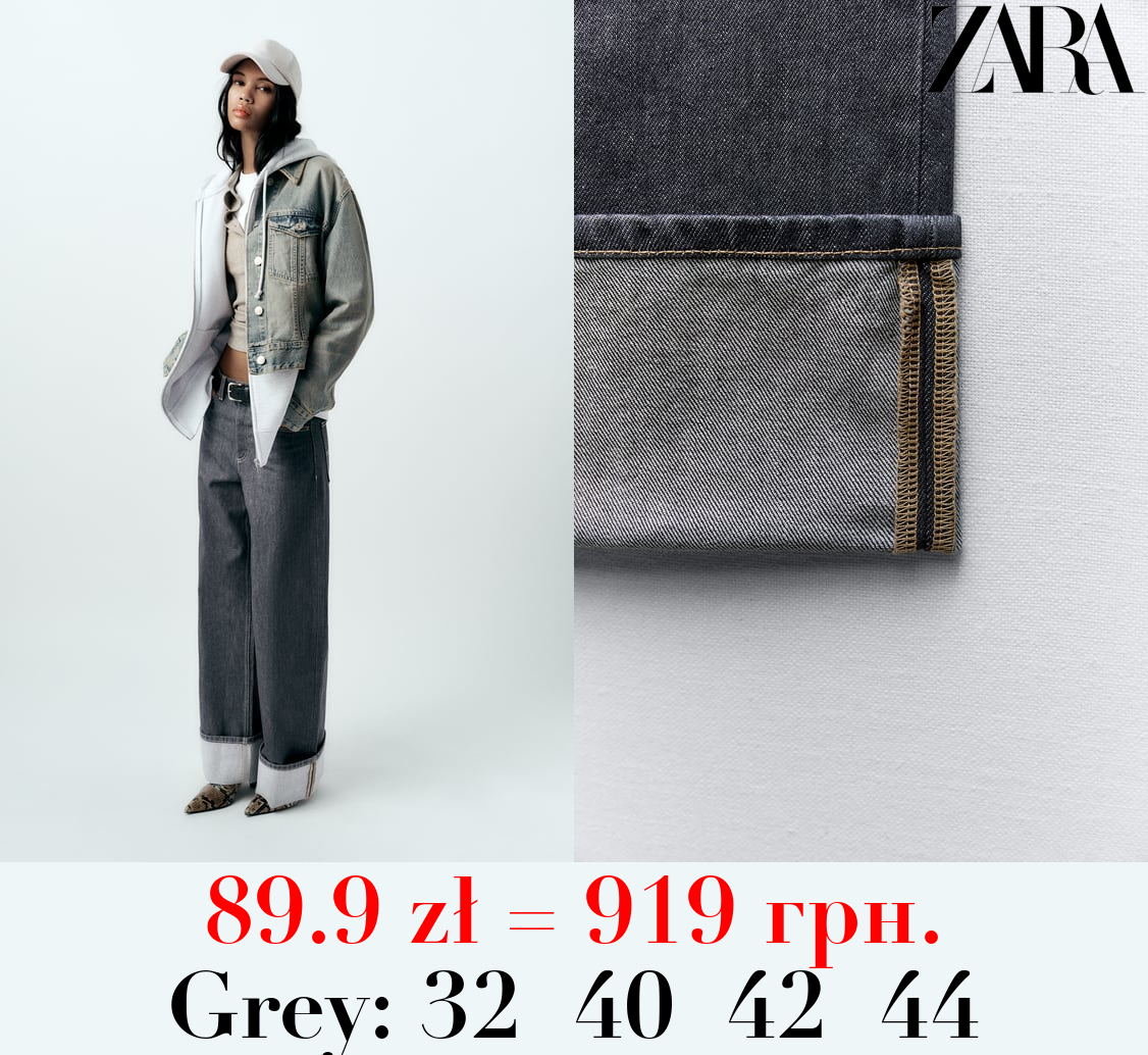 TRF HIGH-WAIST TURN-UP JEANS