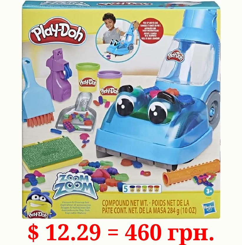 Play-Doh Zoom Vacuum and Cleanup Toy, Kids Cleaner with 5 Cans