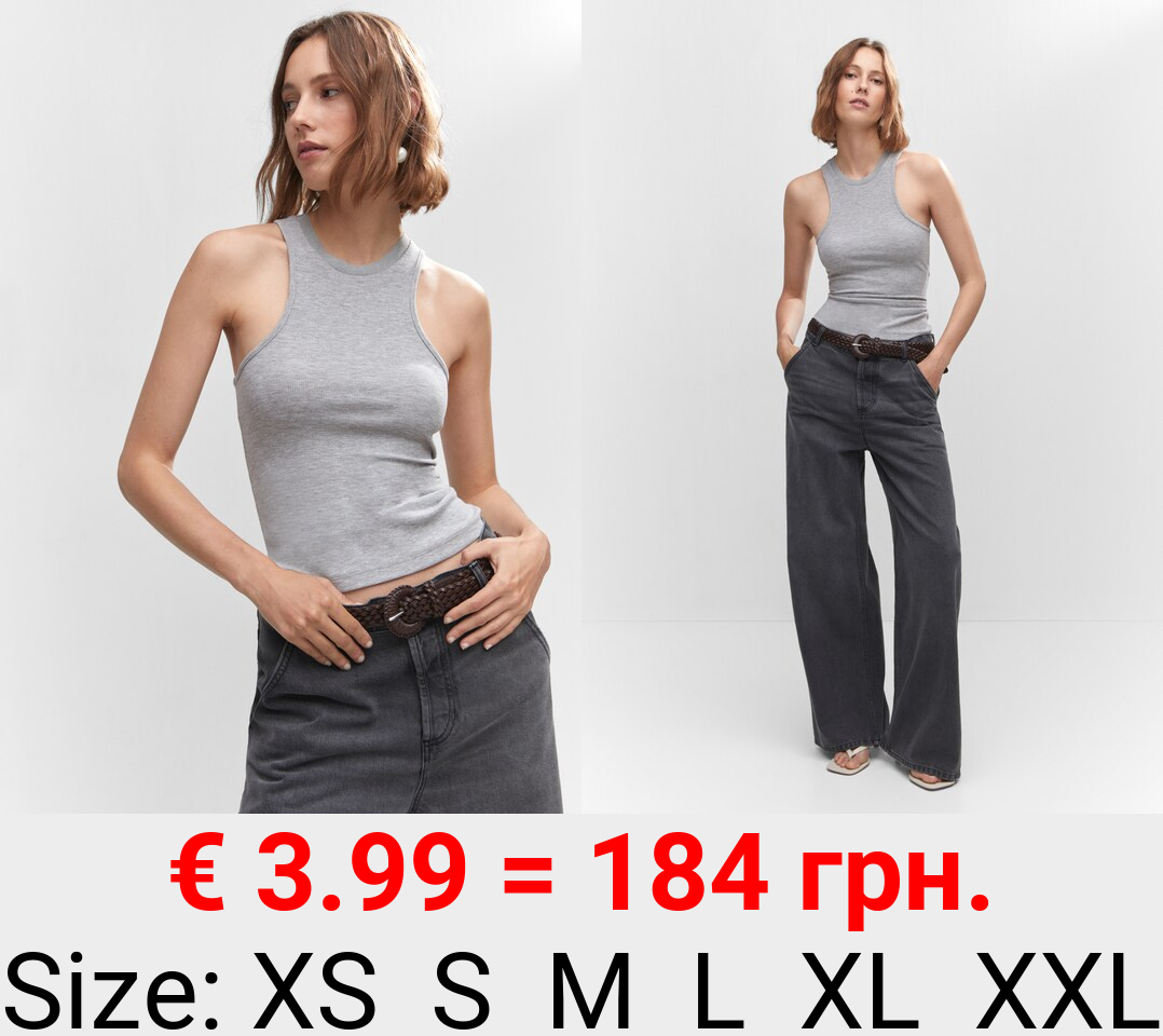 Top tirantes canalé