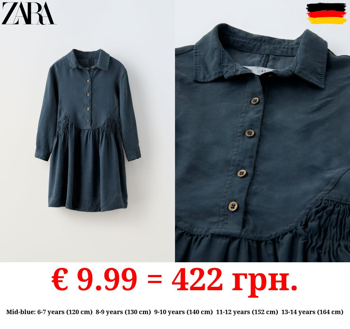 SHIRT DRESS WITH GATHERING