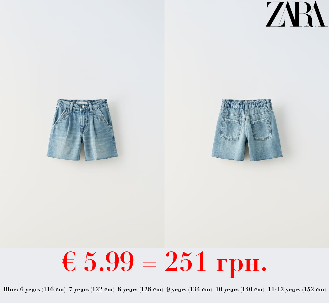 DENIM BERMUDA SHORTS WITH DARTS