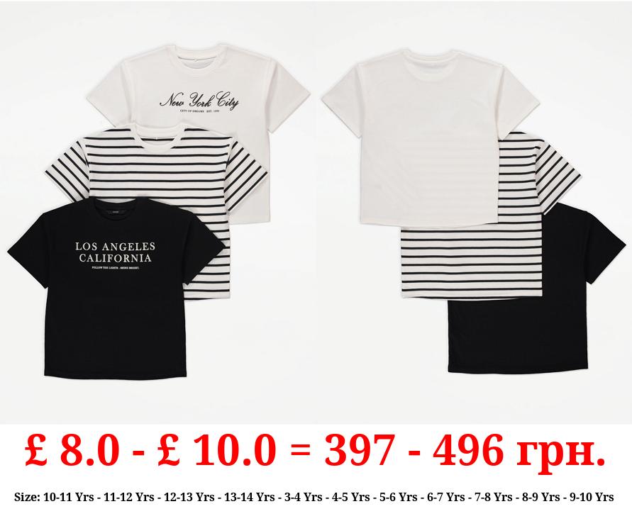 LA New York Mono T-Shirts 3 Pack