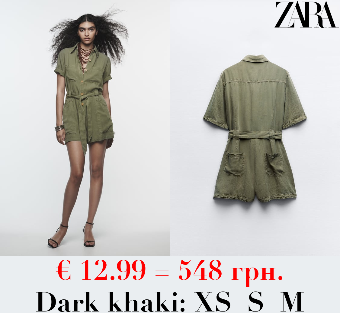 BELTED PLAYSUIT
