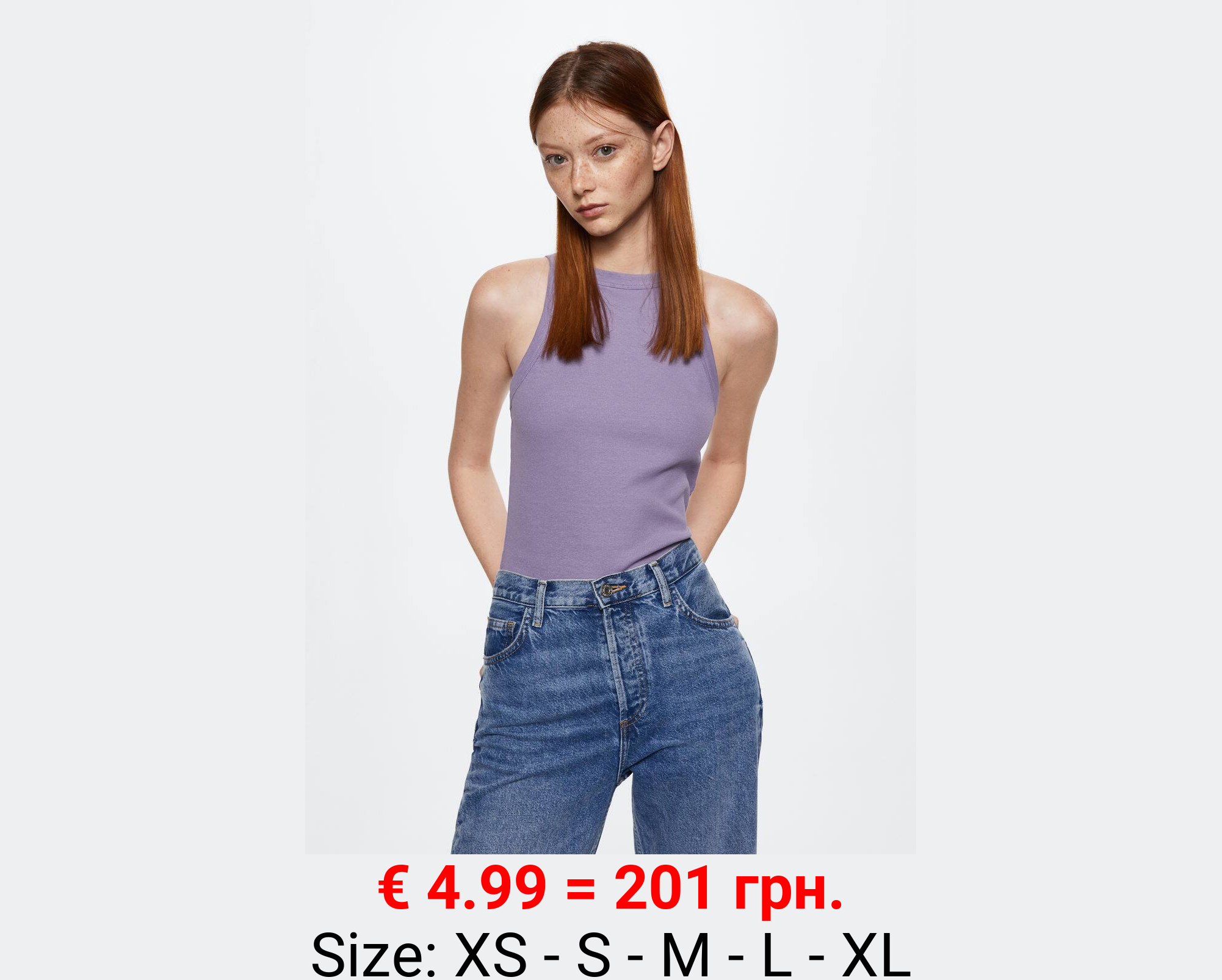 Top canalé algodón