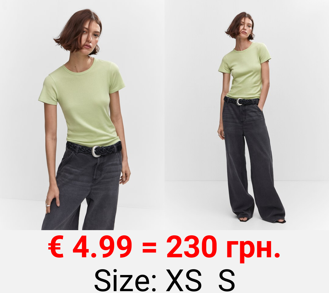 Camiseta algodón cuello redondo