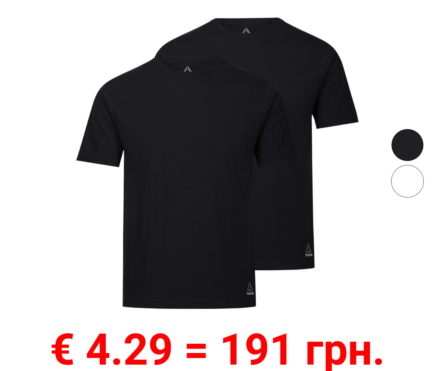 Reebok Herren T-Shirts, 2 Stück, mit Baumwoll