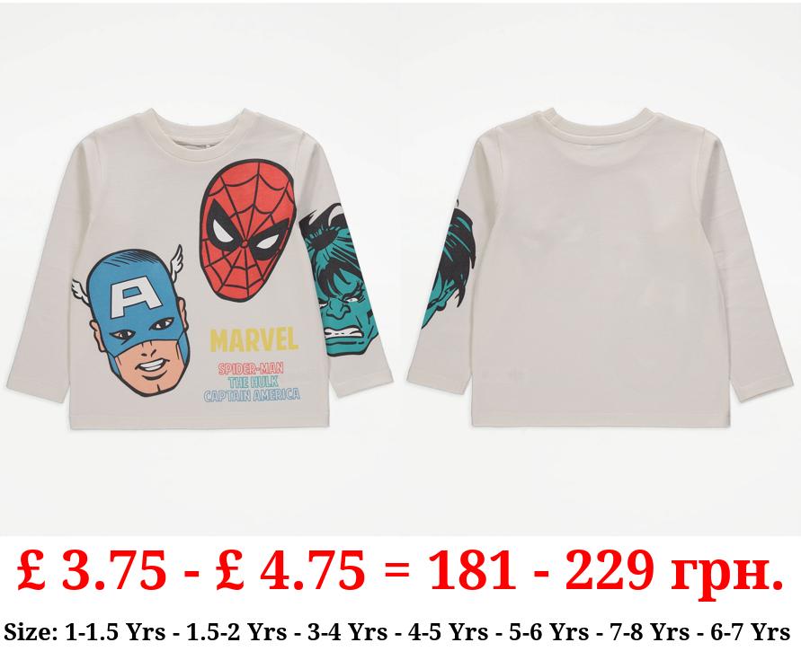 Marvel Ivory Superhero Long Sleeve Top