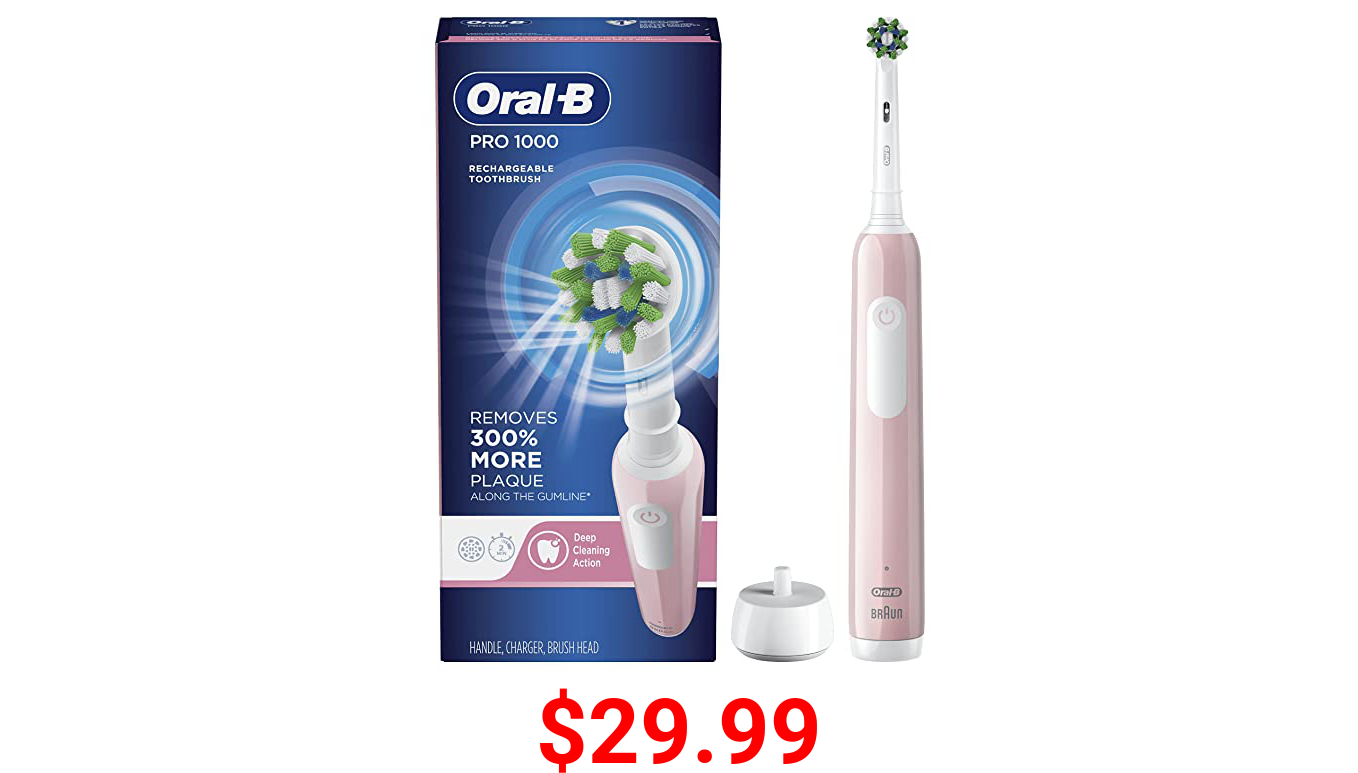 Oral-B Pro 1000 CrossAction Electric Toothbrush, Pink