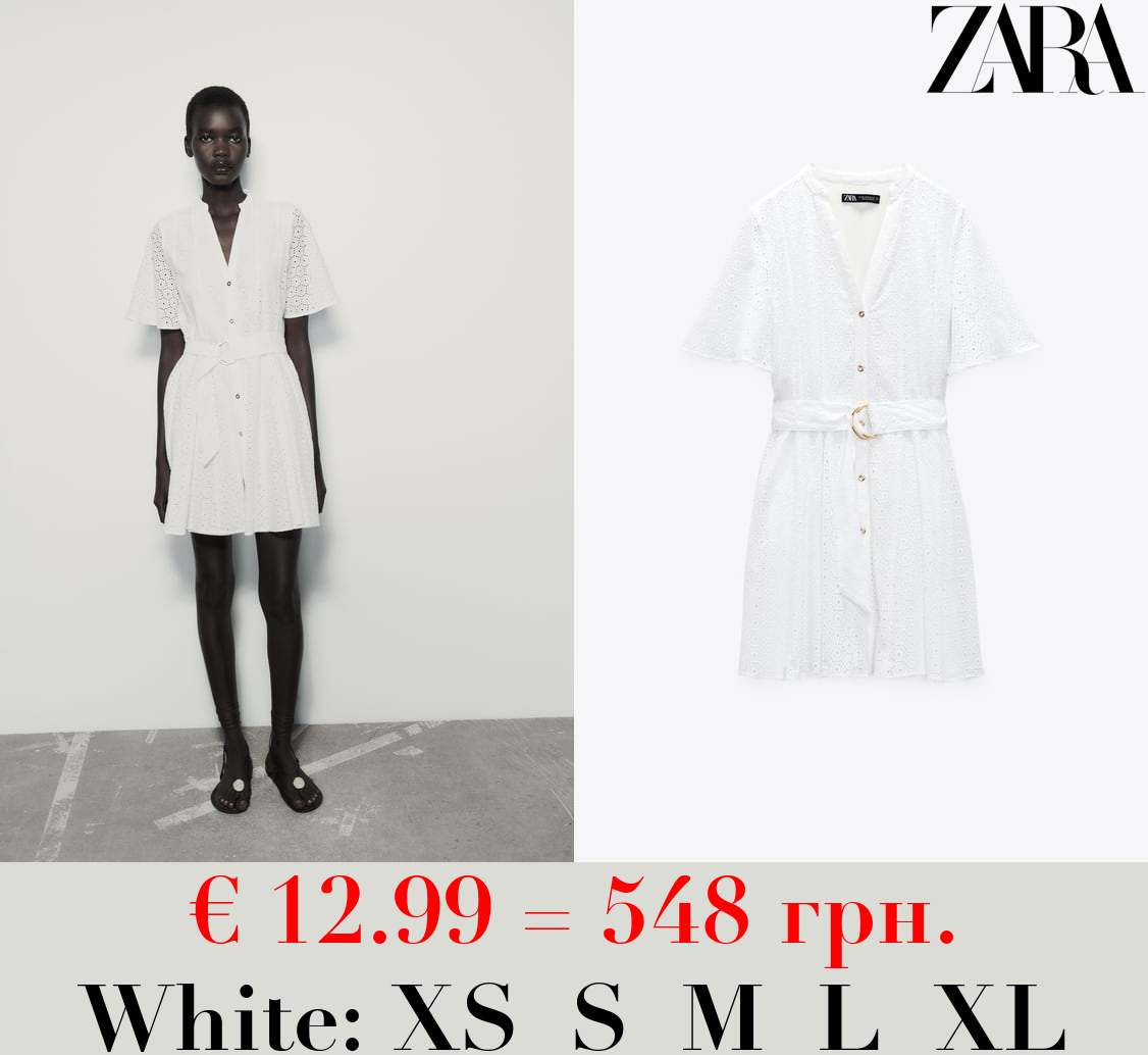 MINI DRESS WITH CUTWORK EMBROIDERY