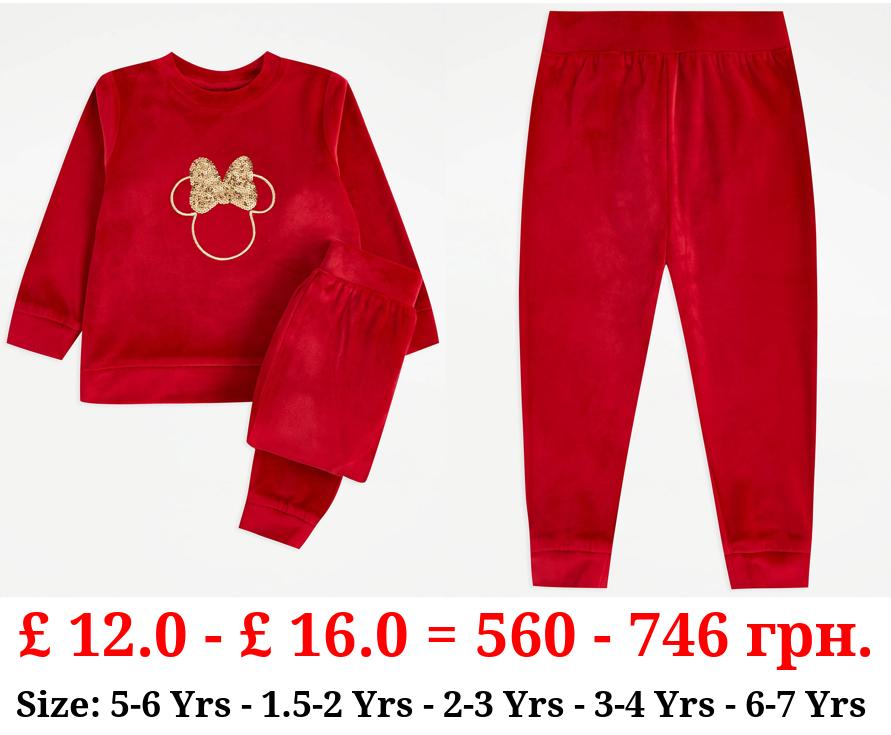 Disney Minnie Mouse Red Sweatshirt and Joggers Outfit