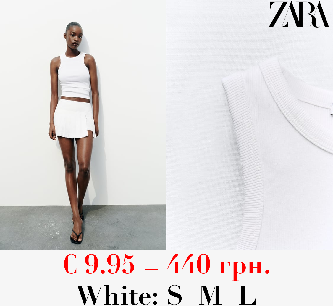 FADED-EFFECT RIB T-SHIRT