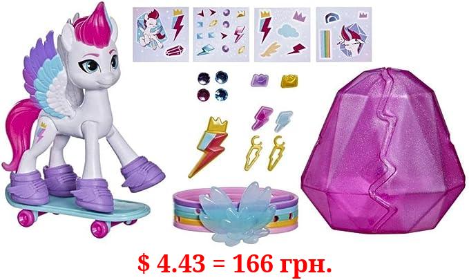 My Little Pony: A New Generation Movie Crystal Adventure Zipp Storm - 3-Inch White Pony Toy with Surprise Accessories, Friendship Bracelet
