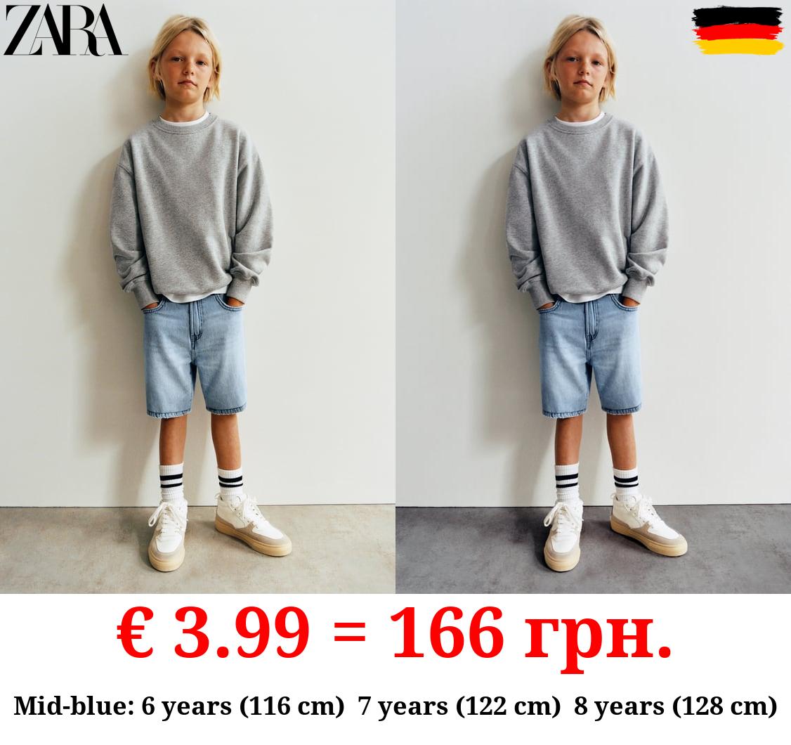 STRAIGHT FIT DENIM BERMUDA SHORTS