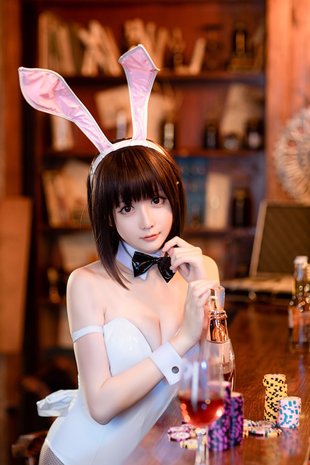 Cosplay 星之迟迟Hoshilily 加藤惠 兔女郎 26