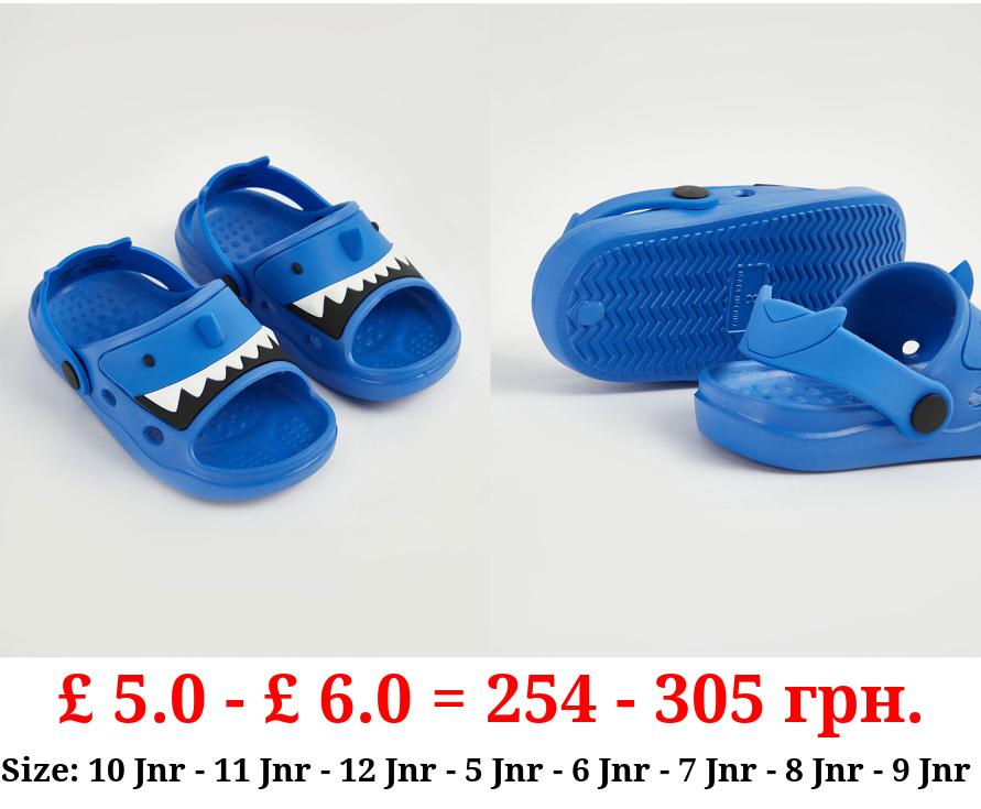 Blue Novelty Shark Sliders