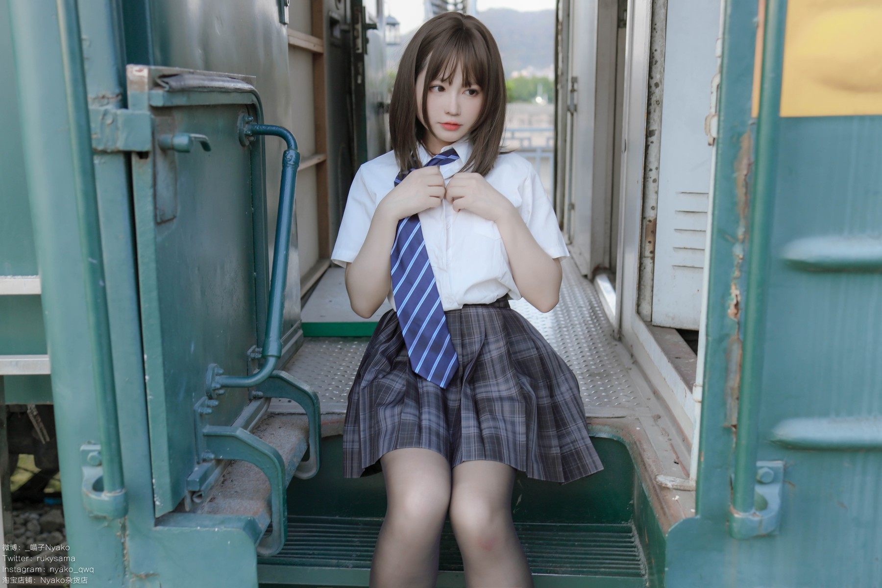 Cosplay Nyako喵子 火车JK制服 78