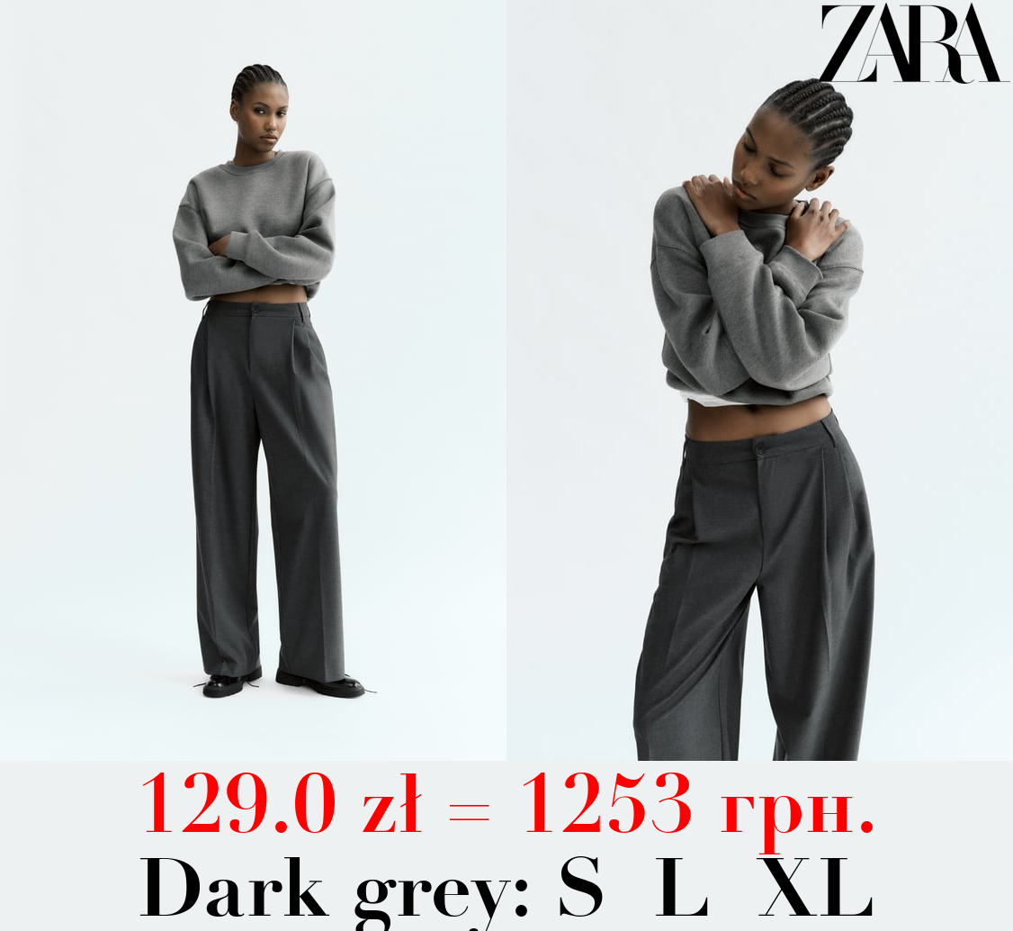 FULL-LENGTH PLEATED TROUSERS