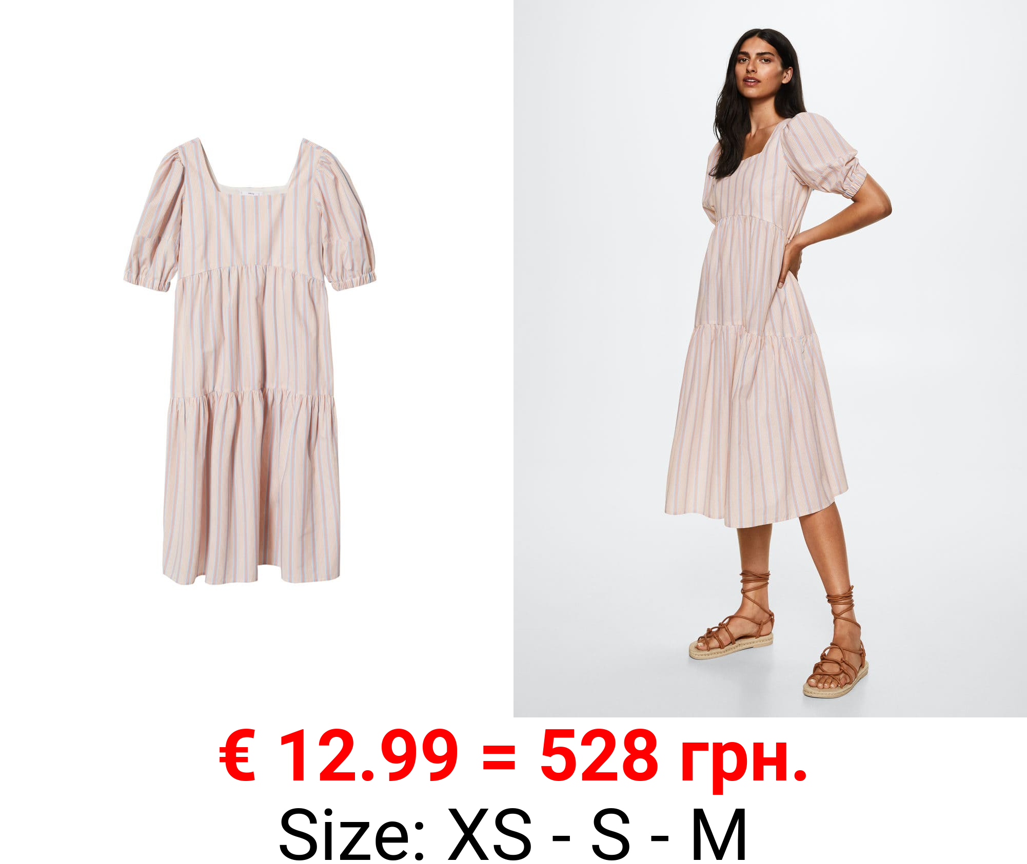 vestido algodón rayas