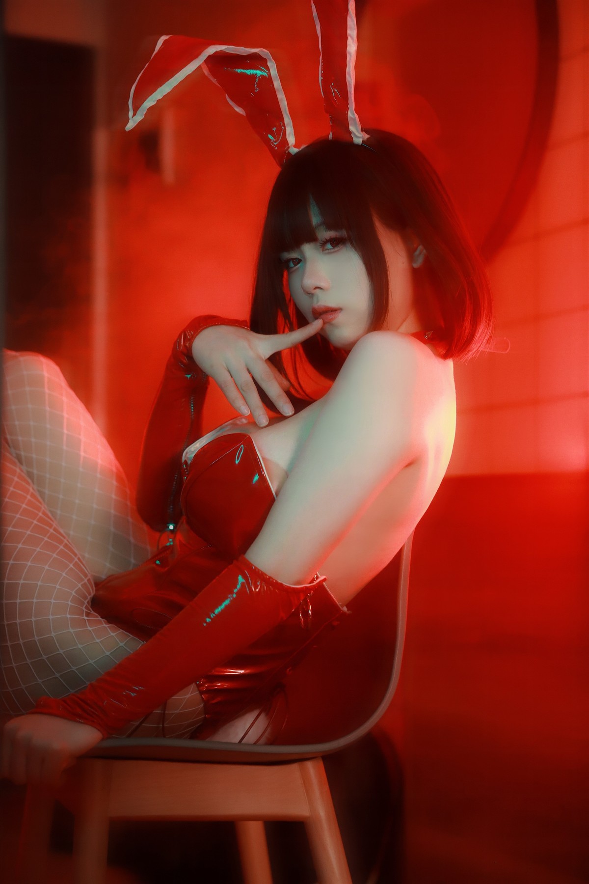 Cosplay 末夜787 红色兔女郎 15