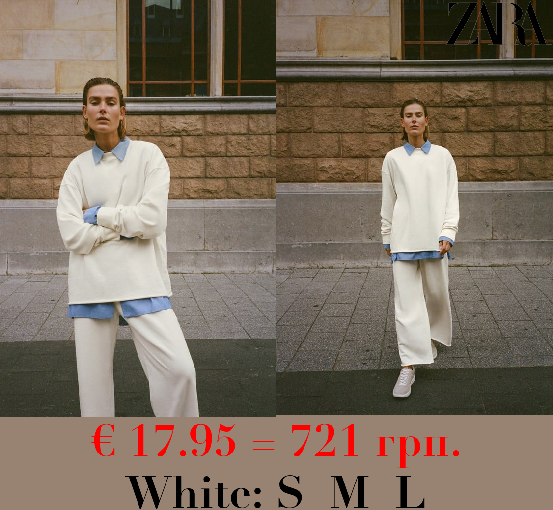 FADED-EFFECT PLUSH SWEATSHIRT