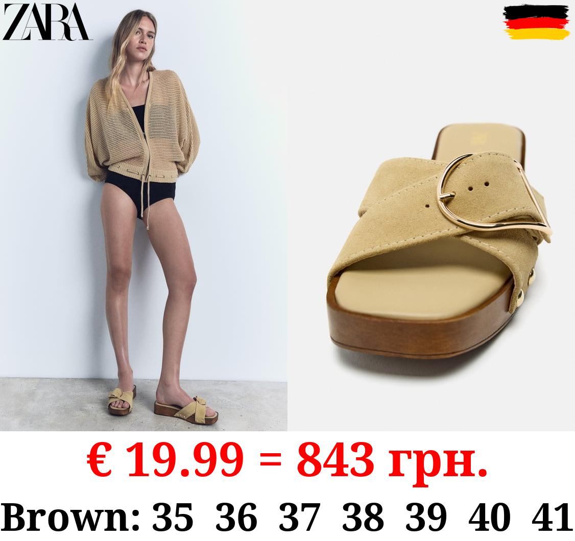 MINI LEATHER WEDGE SANDALS