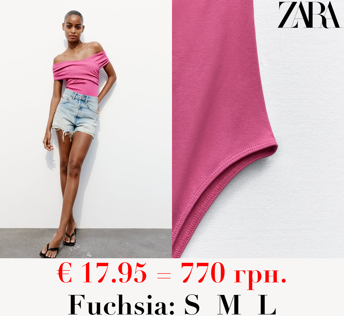 GATHERED CROSSOVER BODYSUIT