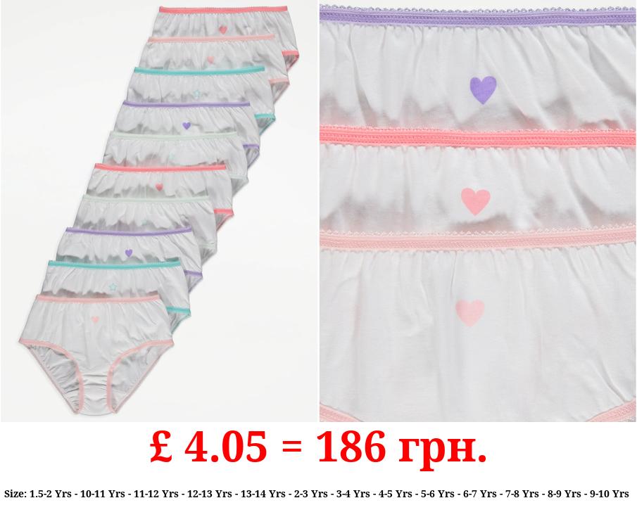 Coloured Edge Full Briefs 10 Pack