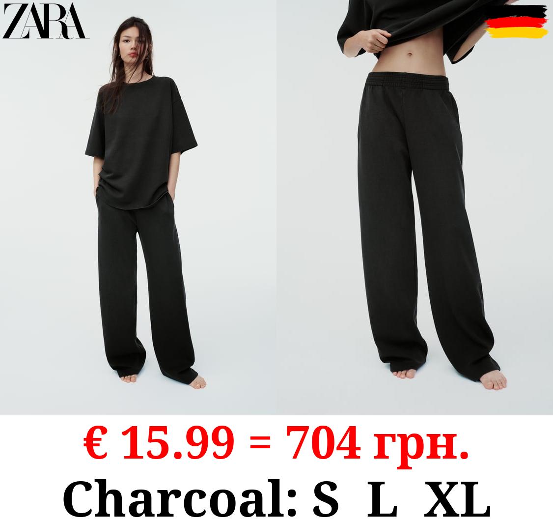 WASHED INTERLOCK TROUSERS