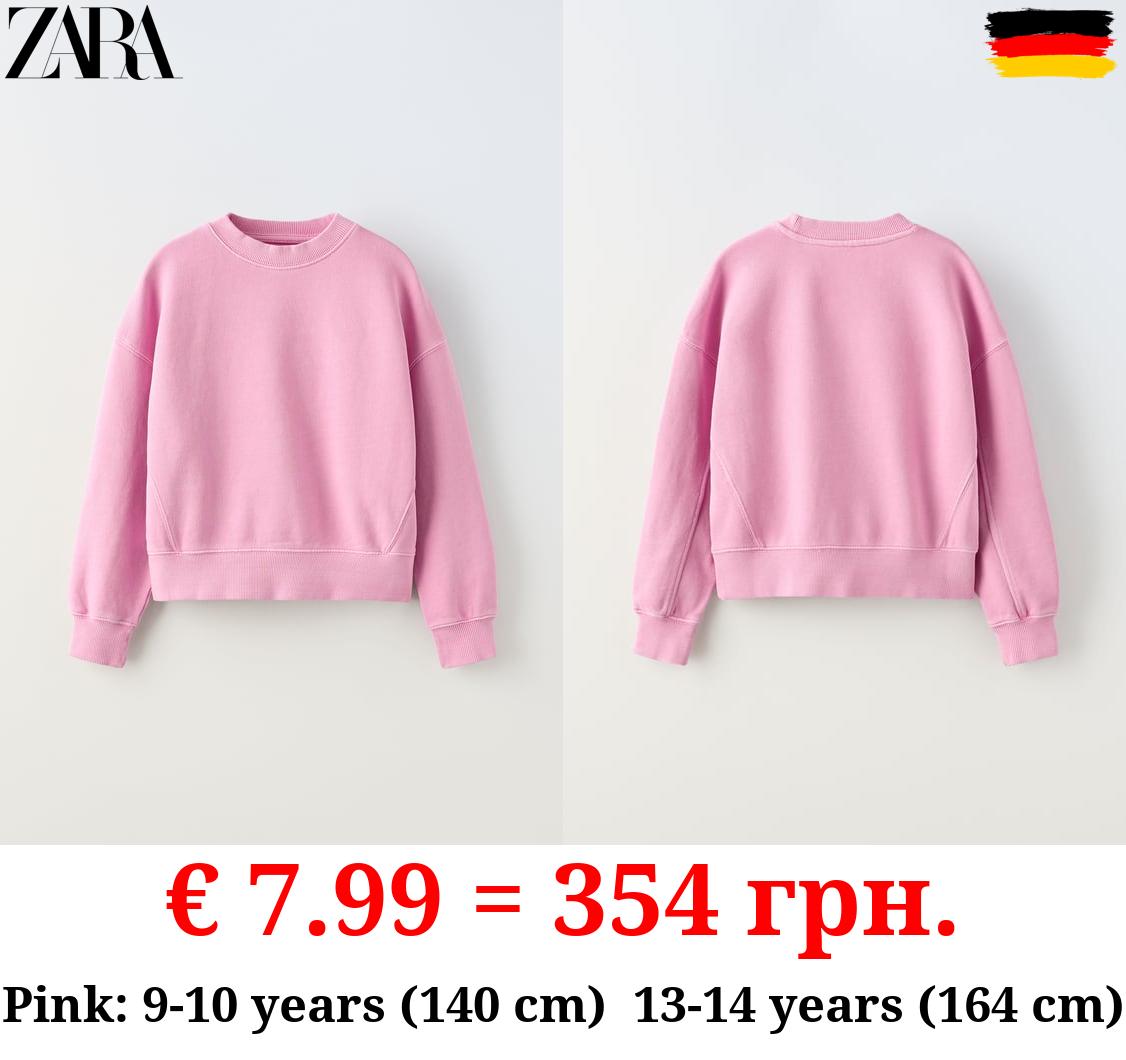 FADED-EFFECT PLAIN SWEATSHIRT