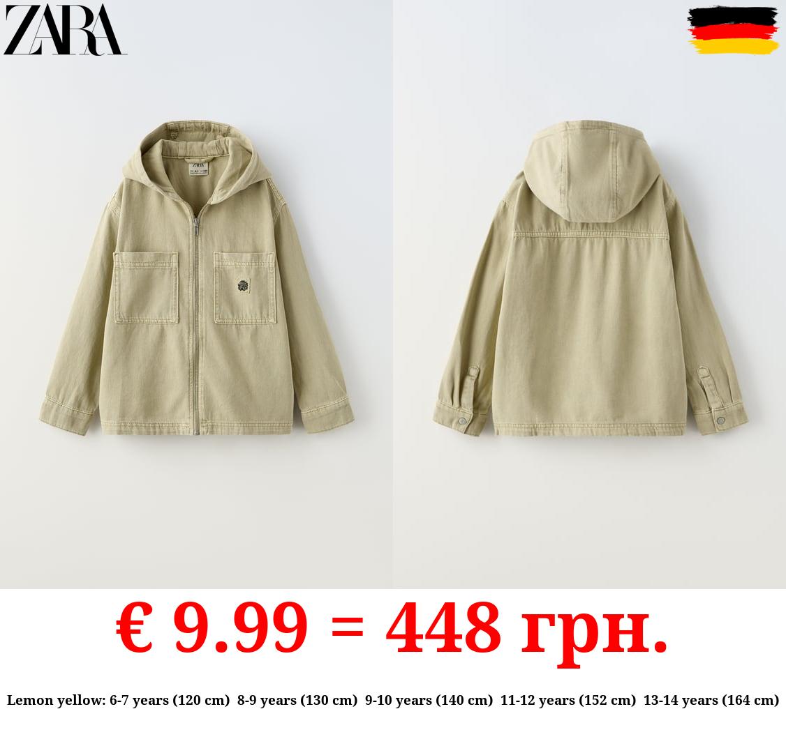 TWILL OVERSHIRT WITH HOOD