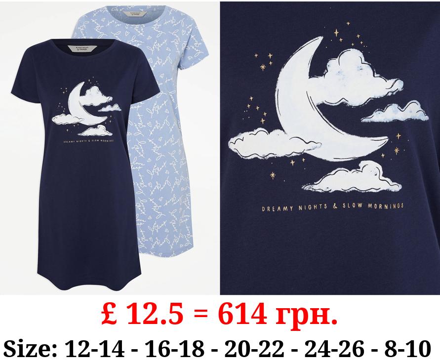 Blue Moon Sleep Nightdresses 2 Pack