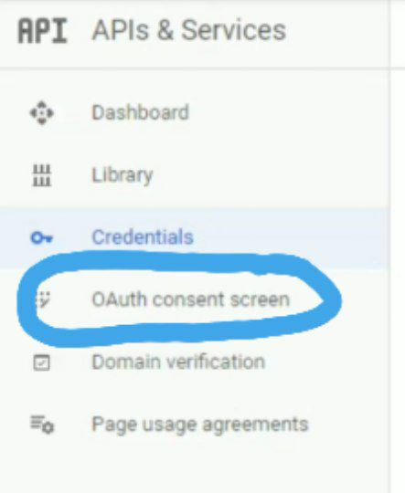 oAuth consent screen
