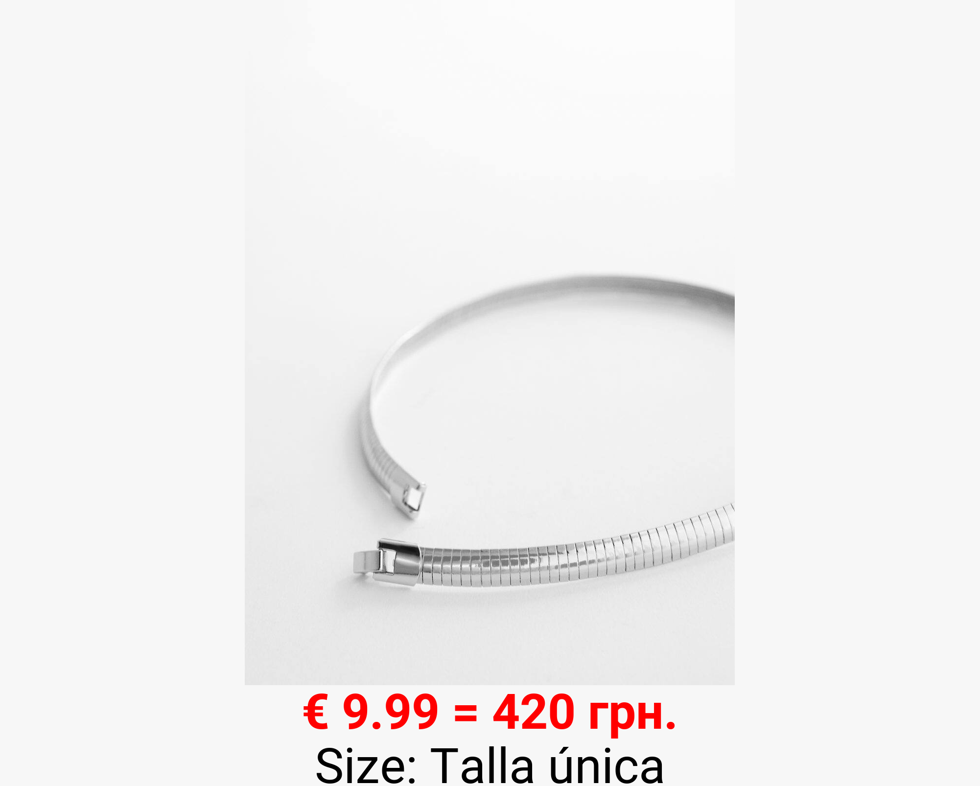 Collar choker rígido baño plata