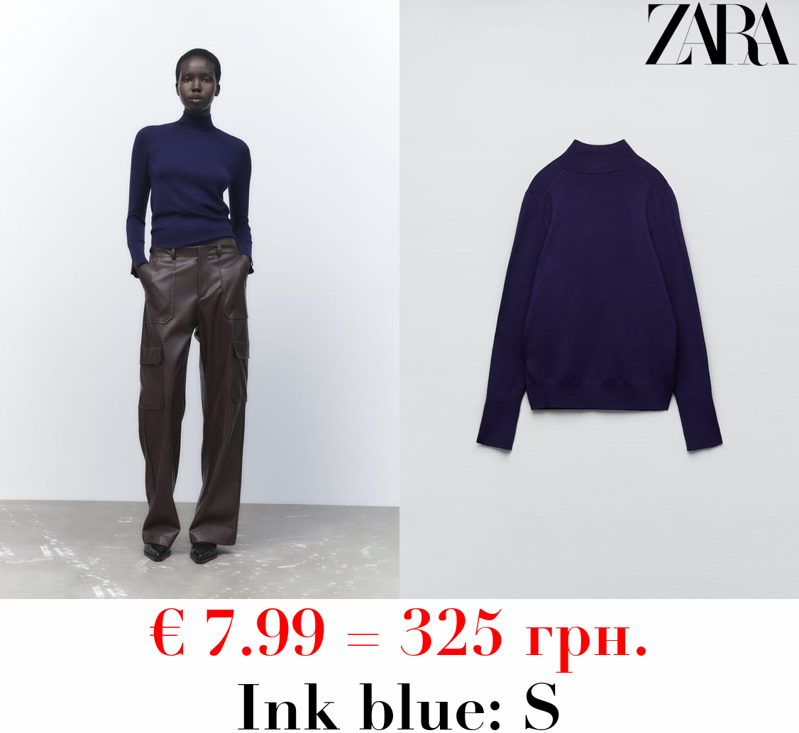 BASIC KNIT SWEATER WITH A HIGH NECK